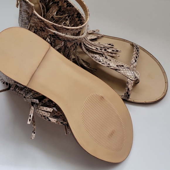 JustFab Winnifred reptile fringe sandals size 6½ - Picture 8 of 10